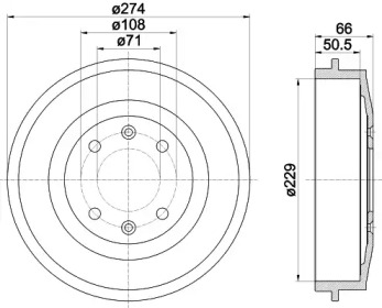 Тормозный барабан (HELLA: 8DT 355 301-231)