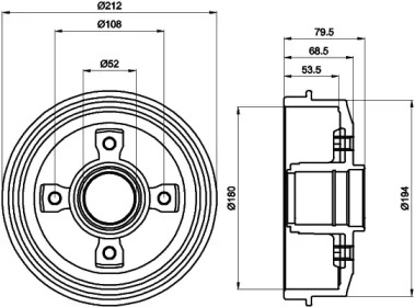 Тормозный барабан (HELLA: 8DT 355 301-221)