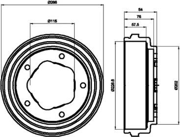 Тормозный барабан (HELLA: 8DT 355 300-151)