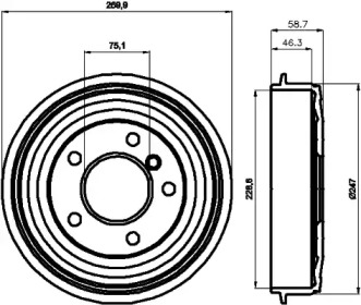 Тормозный барабан (HELLA: 8DT 355 300-021)