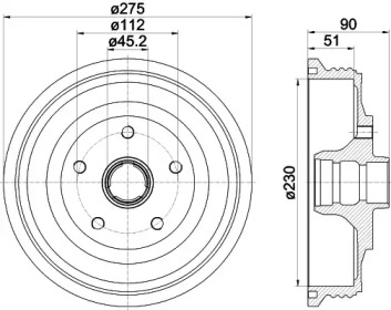 Тормозный барабан (HELLA: 8DT 355 301-621)