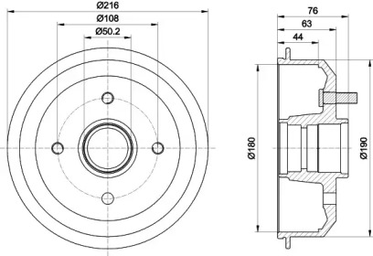 Тормозный барабан (HELLA: 8DT 355 300-161)