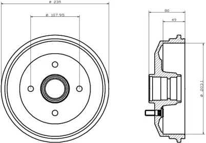 Тормозный барабан (HELLA: 8DT 355 300-171)