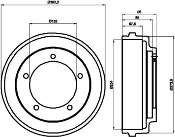 Тормозный барабан (HELLA: 8DT 355 300-201)