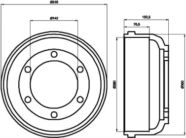 Тормозный барабан (HELLA: 8DT 355 300-211)