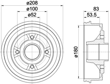 Тормозный барабан (HELLA: 8DT 355 301-261)