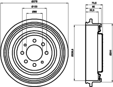 Тормозный барабан (HELLA: 8DT 355 301-271)