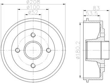 Тормозный барабан (HELLA: 8DT 355 302-231)