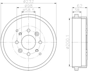 Тормозный барабан (HELLA: 8DT 355 302-241)