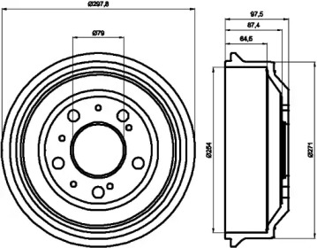 Тормозный барабан (HELLA: 8DT 355 302-191)