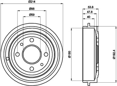 Тормозный барабан (HELLA: 8DT 355 300-081)