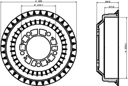 Тормозный барабан (HELLA: 8DT 355 301-991)