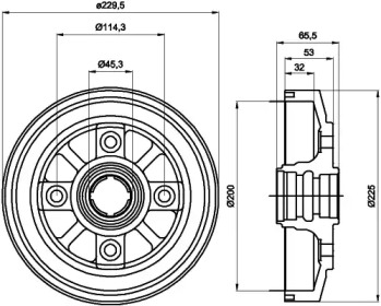 Тормозный барабан (HELLA: 8DT 355 302-281)