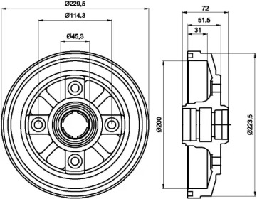 Тормозный барабан (HELLA: 8DT 355 302-021)