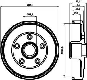 Тормозный барабан (HELLA: 8DT 355 301-301)