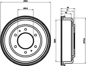 Тормозный барабан (HELLA: 8DT 355 302-291)