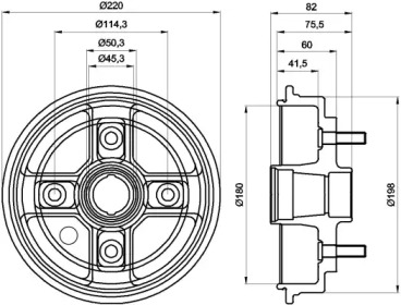 Тормозный барабан (HELLA: 8DT 355 302-301)