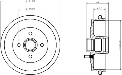 Тормозный барабан (HELLA: 8DT 355 302-031)