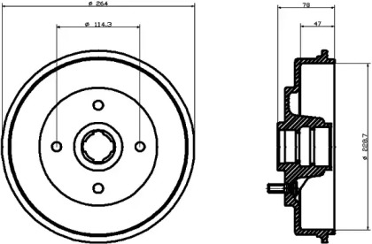 Тормозный барабан (HELLA: 8DT 355 302-311)