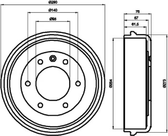 Тормозный барабан (HELLA: 8DT 355 300-041)