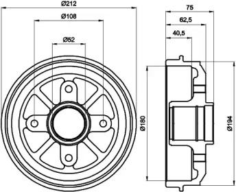 Тормозный барабан (HELLA: 8DT 355 301-311)