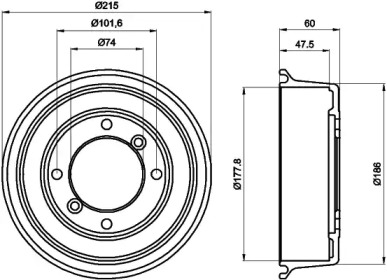 Тормозный барабан (HELLA: 8DT 355 302-041)