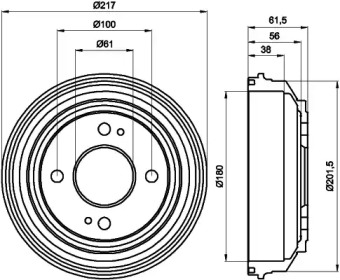 Тормозный барабан (HELLA: 8DT 355 302-051)