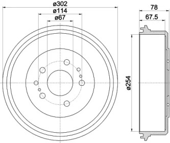 Тормозный барабан (HELLA: 8DT 355 302-201)