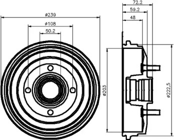 Тормозный барабан (HELLA: 8DT 355 300-191)