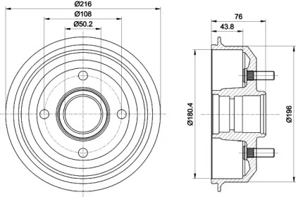 Тормозный барабан (HELLA: 8DT 355 301-331)