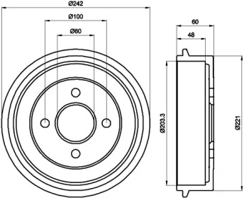 Тормозный барабан (HELLA: 8DT 355 302-341)