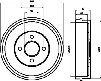 Тормозный барабан (HELLA: 8DT 355 302-081)