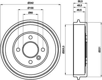 Тормозный барабан (HELLA: 8DT 355 301-341)