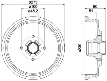 Тормозный барабан (HELLA: 8DT 355 301-351)