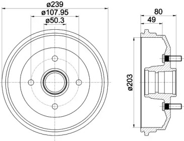 Тормозный барабан (HELLA: 8DT 355 301-361)