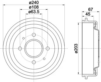 Тормозный барабан (HELLA: 8DT 355 301-371)