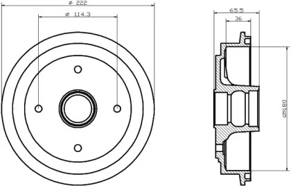 Тормозный барабан (HELLA: 8DT 355 302-351)