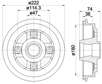 Тормозный барабан (HELLA: 8DT 355 301-381)