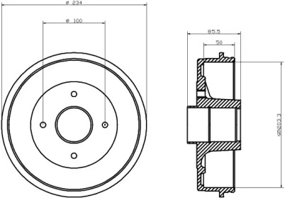 Тормозный барабан (HELLA: 8DT 355 300-241)