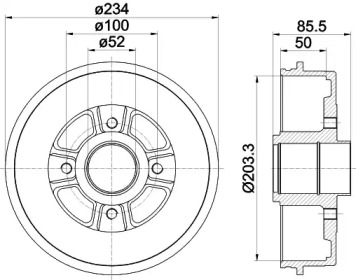 Тормозный барабан (HELLA: 8DT 355 301-391)