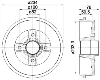 Тормозный барабан (HELLA: 8DT 355 301-401)