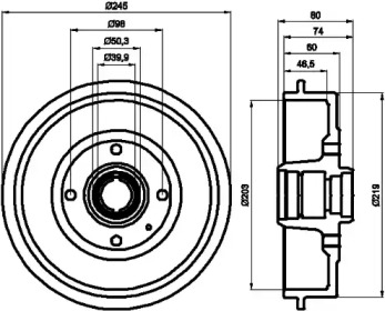 Тормозный барабан (HELLA: 8DT 355 301-411)