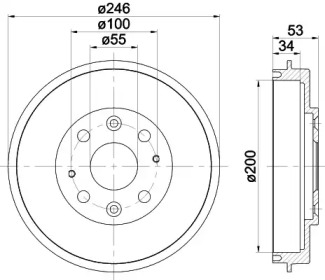 Тормозный барабан (HELLA: 8DT 355 301-441)