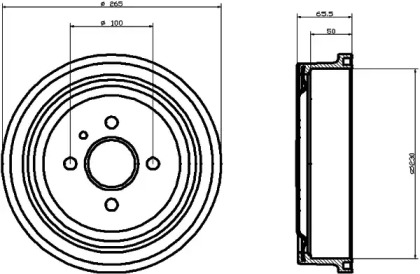 Тормозный барабан (HELLA: 8DT 355 301-201)