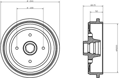 Тормозный барабан (HELLA: 8DT 355 301-461)