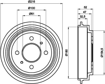 Тормозный барабан (HELLA: 8DT 355 301-471)