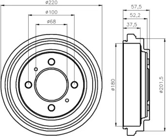 Тормозный барабан (HELLA: 8DT 355 301-481)