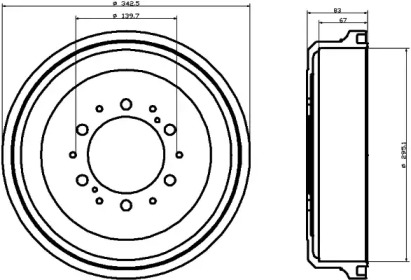 Тормозный барабан (HELLA: 8DT 355 301-491)