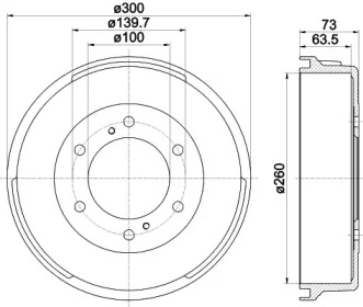 Тормозный барабан (HELLA: 8DT 355 302-361)