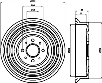 Тормозный барабан (HELLA: 8DT 355 301-531)